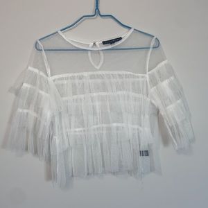 White Ruffle top